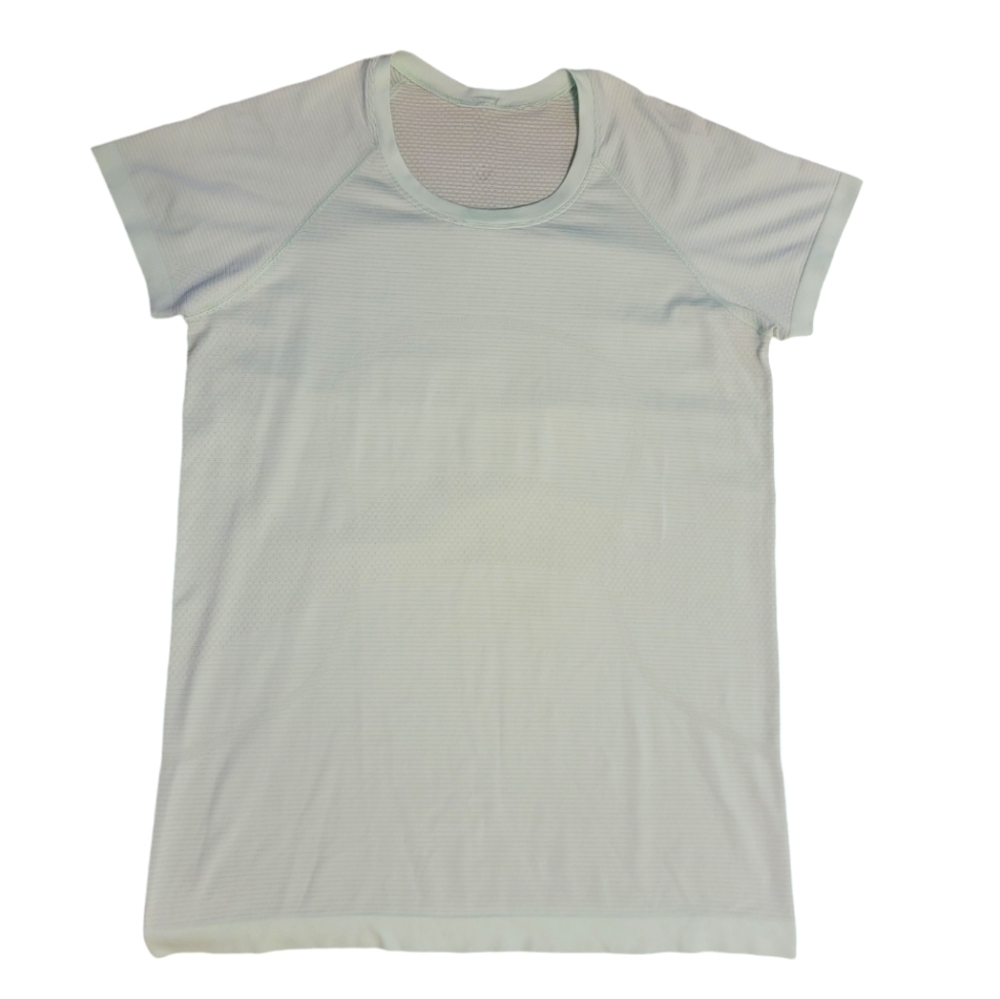 Lululemon Swiftly Tech Womens Size 12 Shirt Top Light Blue Running